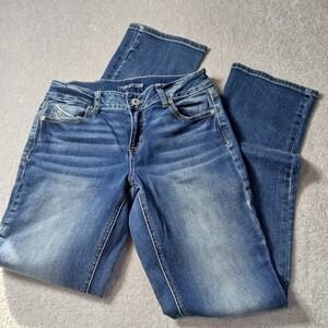 Maurices Jeans Womens Sz 3/4 Regular Stretch Denim Pants Straight Leg 28x32